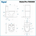Превью фото №15  Унитаз Teymi Унитаз напольный Helmi Pro безободковый, сиденье Дюропласт микролифт T40305