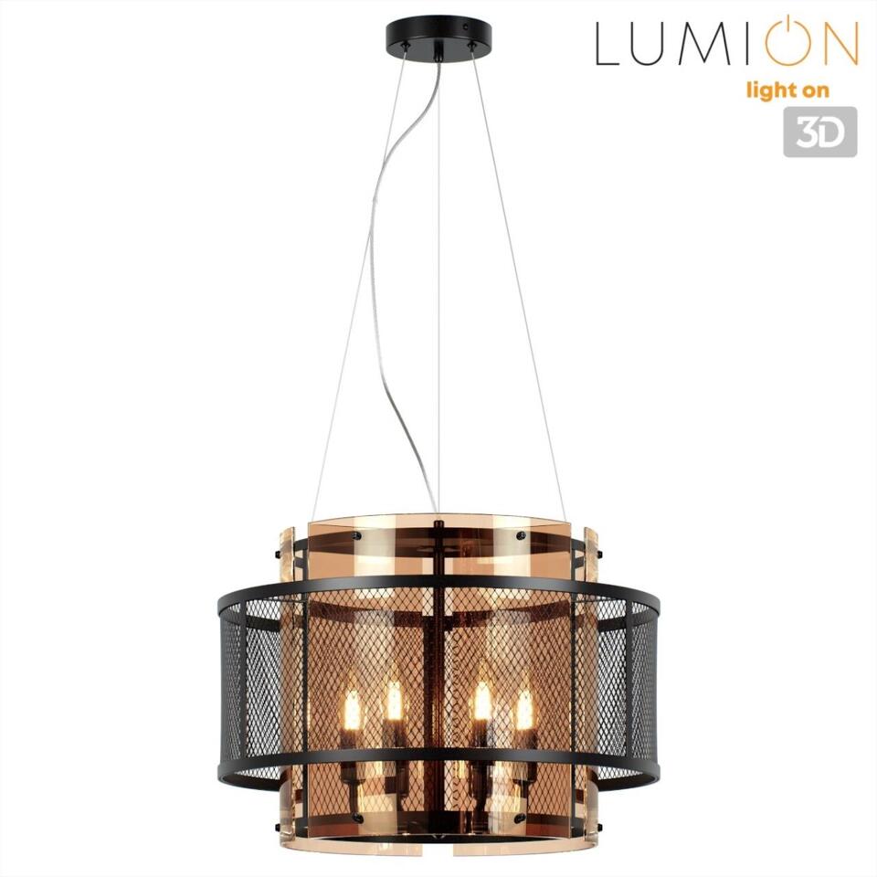 Фото №9  Люстра LUMION 8007/6 MODERNI LN26 296 черный/черный, золотой металл/металл, стекло Люстра подвесная Е14 6*40W 220V ZARINA