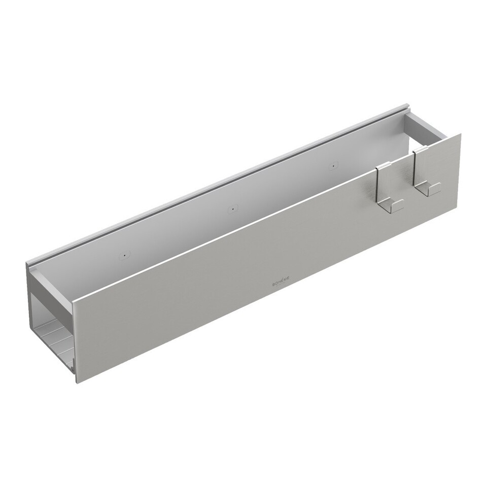 Фото №2  Boheme Полка настенная 60см Nickel brushed + 2 крючка