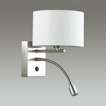 Превью фото №4  LUMION 3745/1A MODERNI LN26 525 никель/белый, металл/текстиль Бра E14 40W + LED 3W 4000K 220V NIKKI