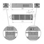 Превью фото №2  PULSE СЛИМ Блок питания AC-230/DC-12V, IP20, 100W, SLIM (PS12-IP20-SL-100W)
