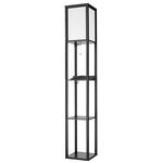 Превью фото №1  Торшер LUMION 8093/1F COMFI LN26 460 черный/белый, дерево/текстиль Торшер Е27 1*60W 220V PRACTIC