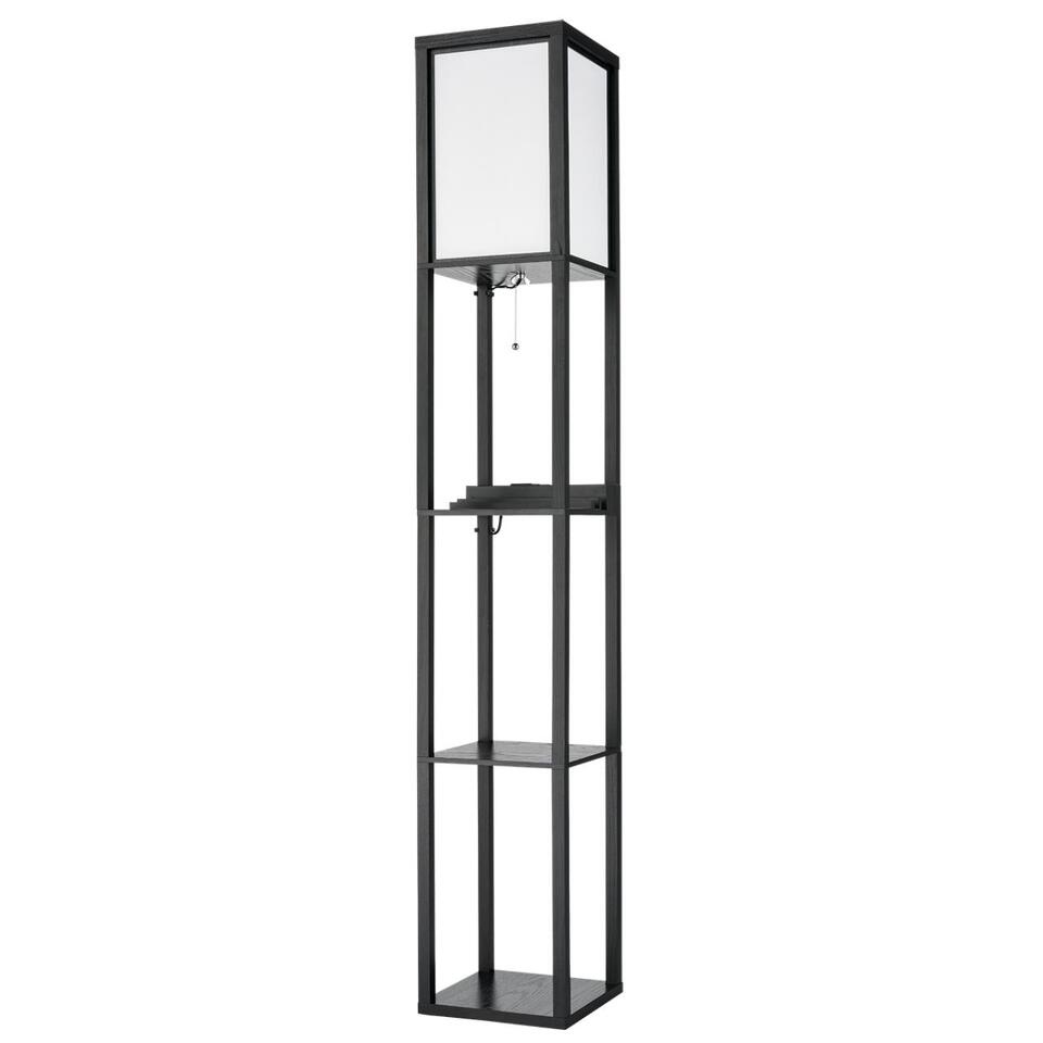 Фото №12  Торшер LUMION 8093/1F COMFI LN26 460 черный/белый, дерево/текстиль Торшер Е27 1*60W 220V PRACTIC