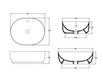 Превью фото №6  Раковина 41850 / PCV45A Althea Cover раковина накладная с переливом 45x35  Матовый бетон Plus-Ton®
