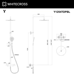 Превью фото №3  Термостатическая душевая система наружного монтажа WHITECROSS Y Y1254TOPBL (черный мат)