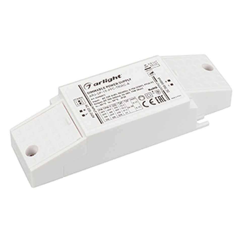 Фото №1  Arlight Блок питания ARJ-SP-19-PFC-TRIAC-INS (19W, 26-38V, 0.35-0.5A) ( IP20 Пластик, 5 лет)