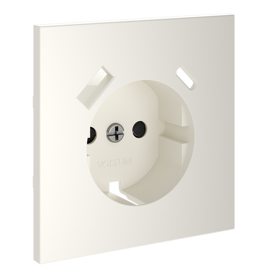 Фото №7  VOLTUM Накладка для розетки с заземлением и защитными шторками, с USB A+C, S70 (хлопок)