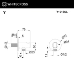 Превью фото №2  Угловой соединительный элемент с держателем лейки WHITECROSS Y1015GL (золото)
