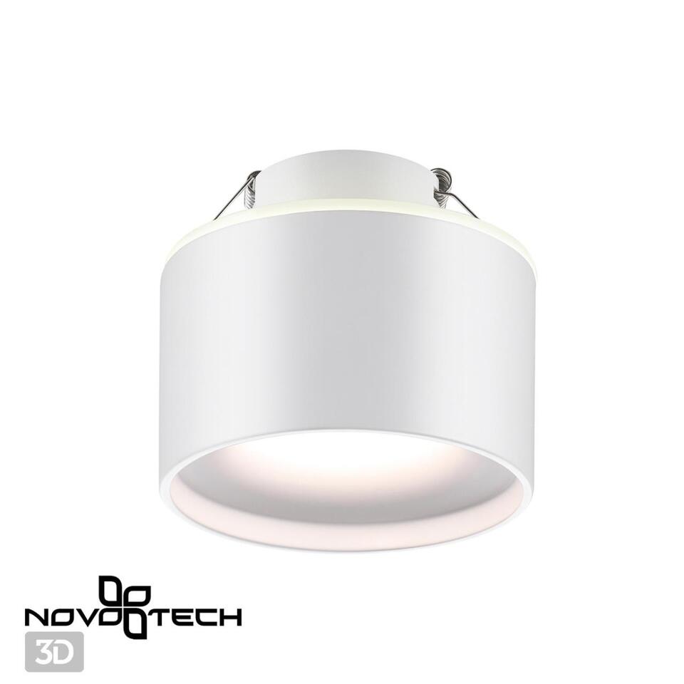 Фото №5  NOVOTECH 358961 SPOT NT22 447 белый Светильник встраиваемый с переключ. цв. температуры IP20 LED 3000К\4000К\6000К 12W вниз + 3W вверх 110-265V GIRO