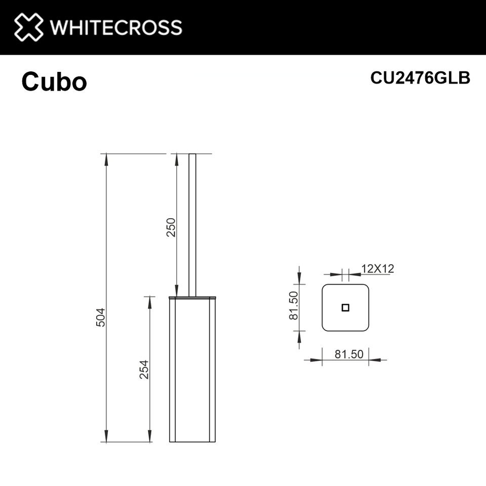 Фото №2  Ершик напольный WHITECROSS Cubo CU2476GLB (брашированное золото)