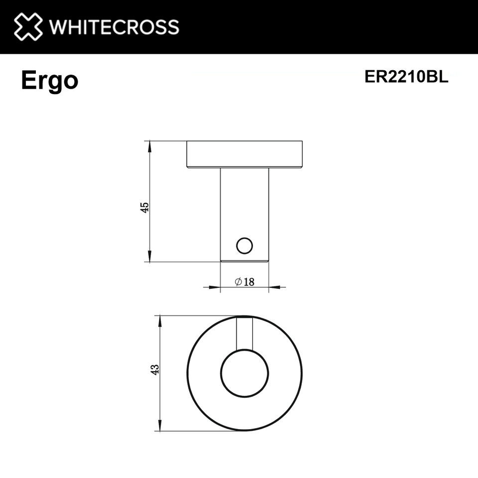 Фото №2  Крючок WHITECROSS Ergo ER2210BL (черный мат)