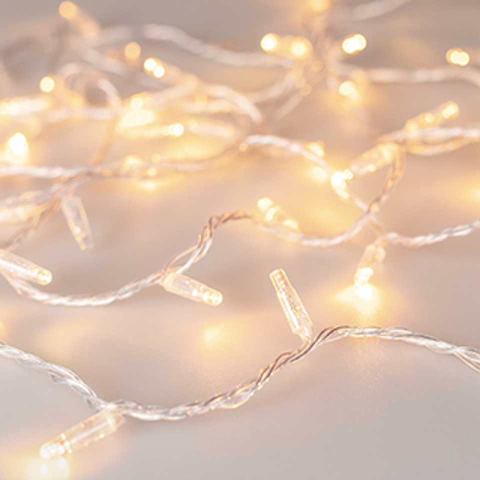 Фото №1  Ardecoled Светодиодная гирлянда ARD-STRING-CLASSIC-1000-CLEAR-100LED-PULSE Warm (230V, 7W) ( IP65)