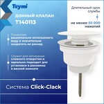 Превью фото №4  Teymi Донный клапан с переливом / без перелива Lina для раковины, белый матовый T140113