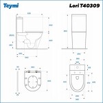 Превью фото №15  Унитаз Teymi Унитаз напольный Lori безободковый, сиденье микролифт T40309