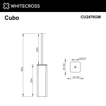 Превью фото №2  Ершик напольный WHITECROSS Cubo CU2476GM (оружейная сталь)