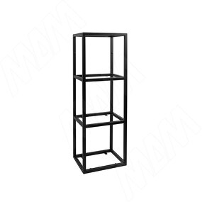 Фото PULSE Металлокаркас-стеллаж 250х980х340мм на 4 полки, черный (RAL 9005, муар) (MF.12.250х980х340.BLC)