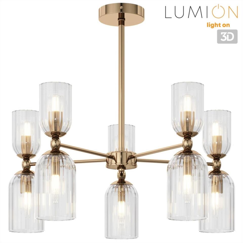 Фото №9  Люстра LUMION 6586/10 MODERNI LN26 132 золото/прозрачный, металл/стекло Люстра подвесная E14 10*40W 220V KASSIA
