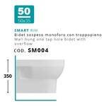 Превью фото №1  Биде SM004 Althea Smart Rim подвесное биде  Белый глянец