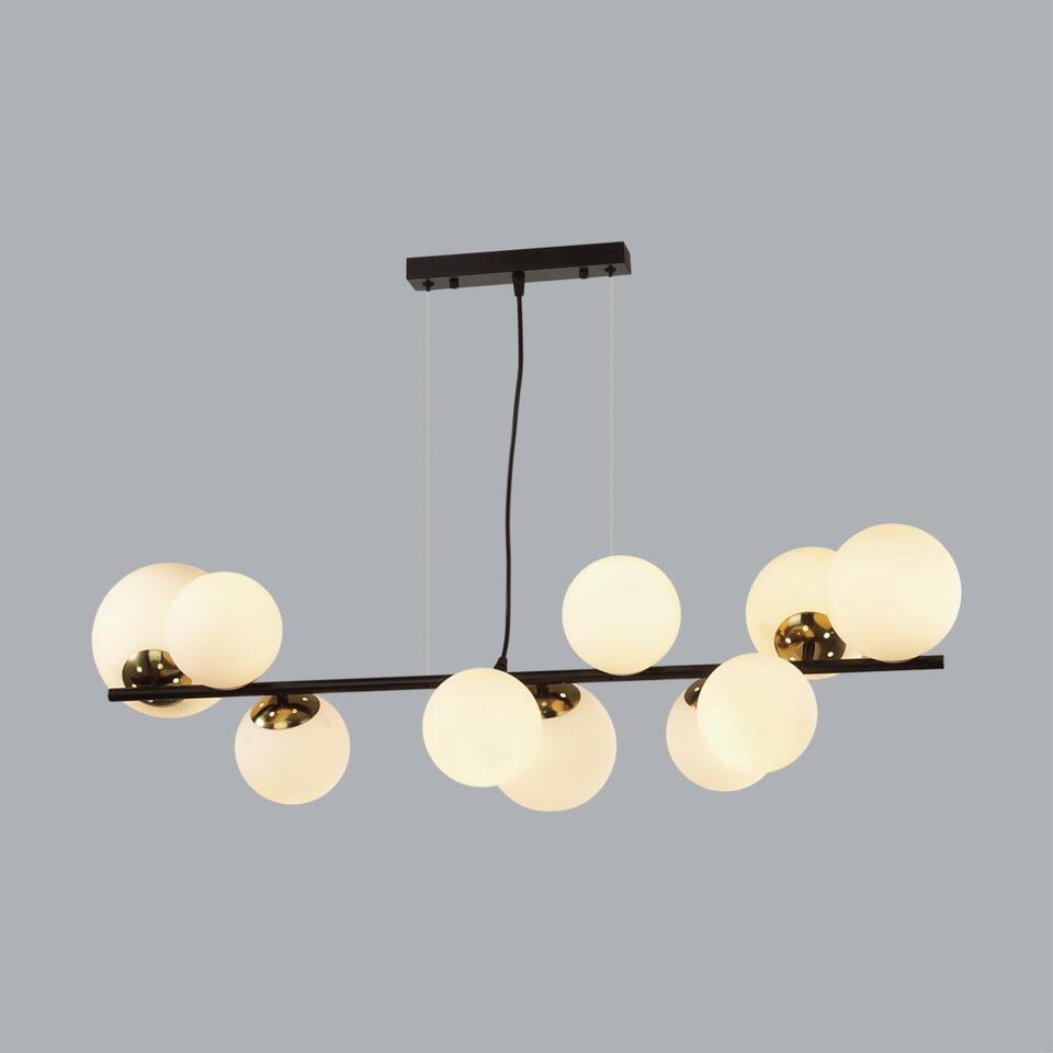 Фото №3  Люстра LUMION 6508/10 MODERNI LN26 170 чёрный, белый, бронза Люстра E14 10*40W 220V MELONA