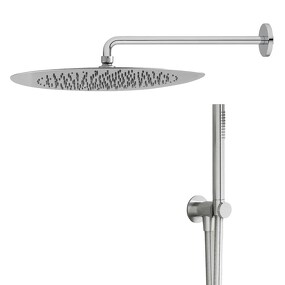 Фото KT028EXX AQUAelite Metal 316, комплект для душа с гарнитуром, нержавеющая сталь, верхний душ 250 мм Нержавеющая сталь шлиф., 03Q/5353