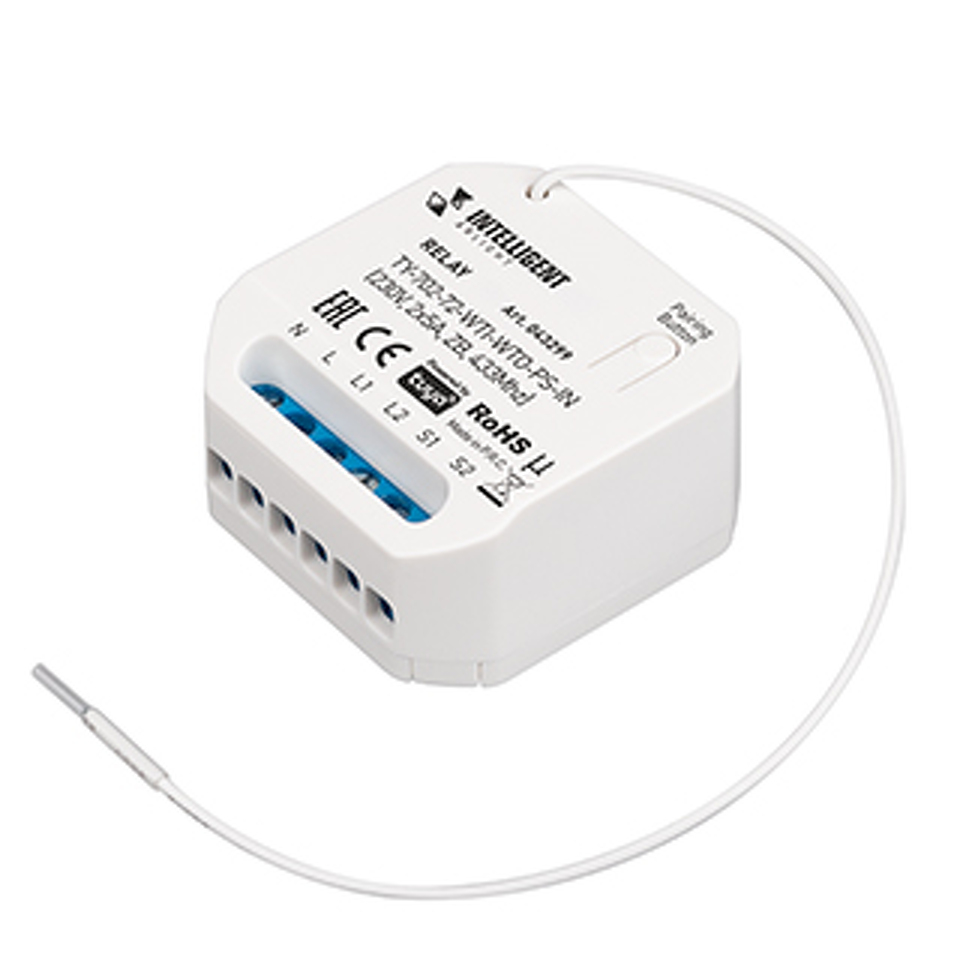 Фото №1  IARL INTELLIGENT ARLIGHT Релейный модуль TY-702-72-WTI-WTO-PS-IN (230V, 2x5A, ZB, 433Mhz) ( IP20 Пластик, 3 года)