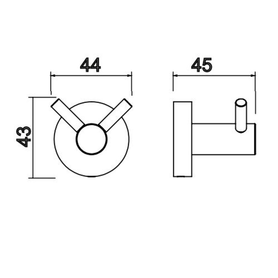 Фото №2  9943M2XX Palazzani настенный двойной крючок Сталь шлифованная, PVD 80
