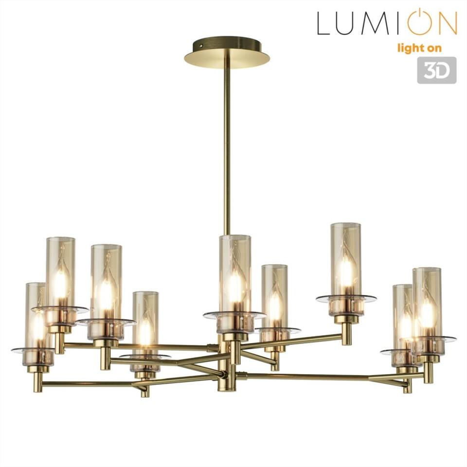 Фото №7  Люстра LUMION 6554/9C CLASSI LN26 098 бронза/коньячный/металл/стекло Люстра потолочная E14 9*40W 220V MADONNA