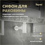 Превью фото №1  Teymi Сифон Iva для раковины, белый матовый T140100