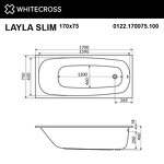 Превью фото №4  Ванна WHITECROSS Layla Slim 170x75 "SOFT" (белый)