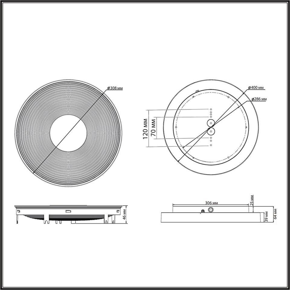 Фото №9  Подвесной светильник SONEX 7753/25L MITRA LED SN 535 Светильник пластик/белый/черный/золотой LED 25Вт 4000K D400 IP54 QUANTUM