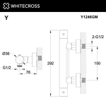 Превью фото №3  Смеситель термостатический для душа WHITECROSS Y Y1246GM (оружейная сталь)