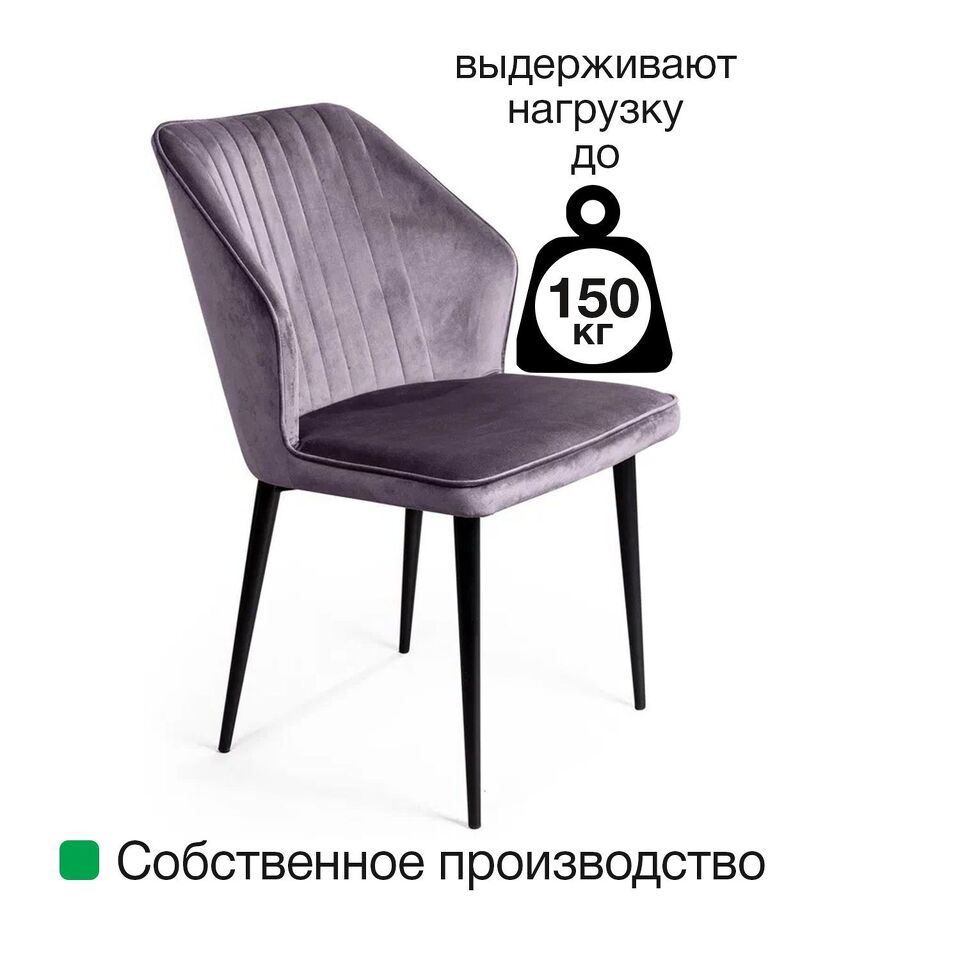 Фото №11  Top concept Стул Берг, бархат синий 29 / белый конус