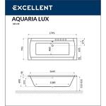 Превью фото №4  Ванна EXCELLENT Aquaria Lux Slim 180x80 "NANO" (золото)