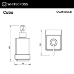 Превью фото №2  Дозатор для жидкого мыла подвесной WHITECROSS Cubo CU2440GLB (брашированное золото)