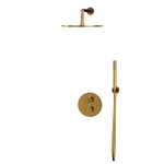 Превью фото №2  Термостатическая душевая система скрытого монтажа WHITECROSS Y YSET08GLB (брашированное золото)