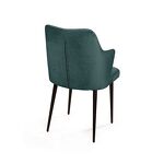 Превью фото №7  Top concept Стул с подлокотниками Хант ромб, бархат зелёный 19 / чёрный конус
