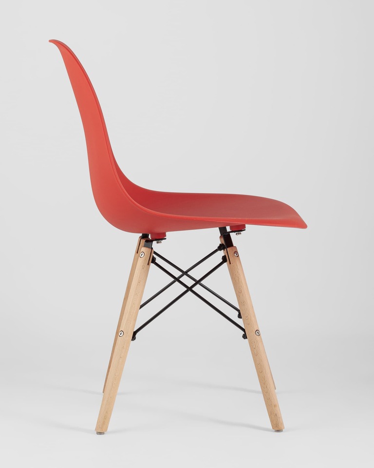 Фото №10  Стул Eames Style DSW красный x4 (разборный каркас)