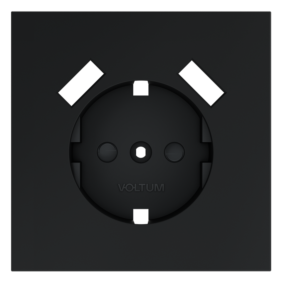 Фото №3  VOLTUM Накладка для розетки с заземлением и защитными шторками, с USB A+A, S70 (графит)
