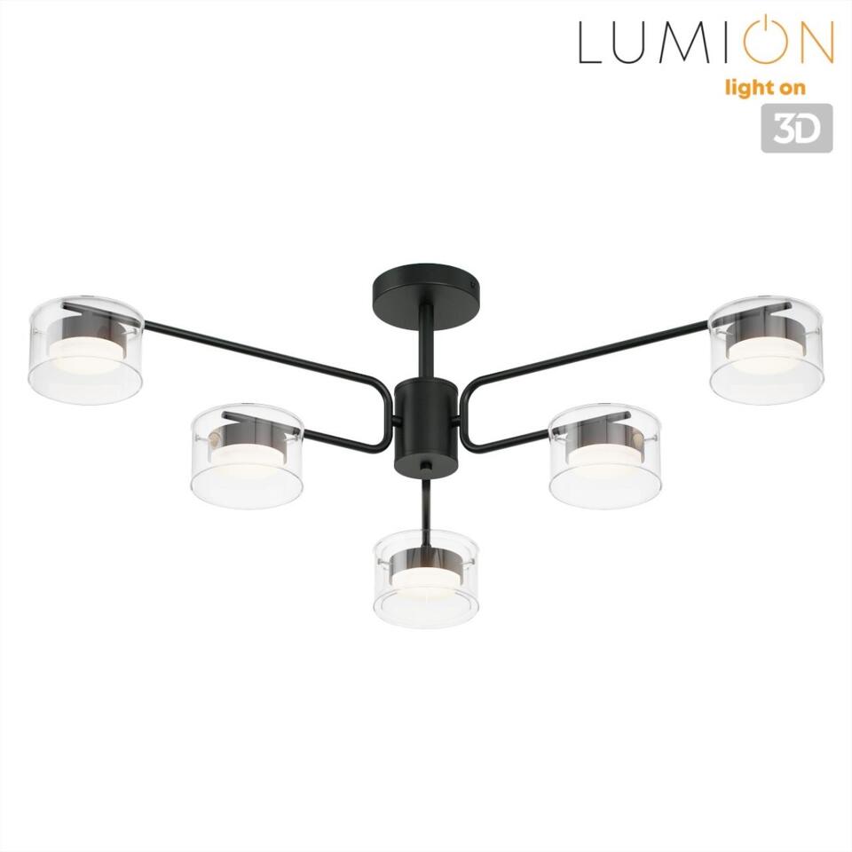 Фото №7  LUMION 8349/6C COMFI LN26 232 черный/прозрачный, металл/стекло Светильник потолочный LED GX53 6*7W 220V NATALINA