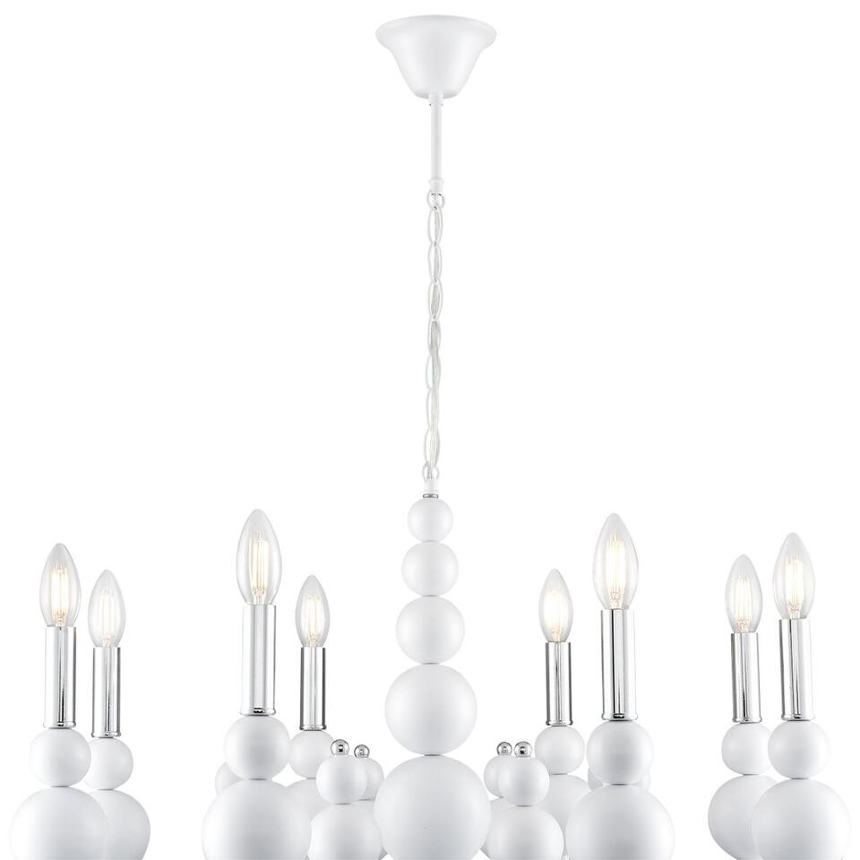 Фото №10  Люстра LUMION 8260/8 MODERNI LN26 126 белый/хром, металл Люстра E14 8*40W 220V NANA