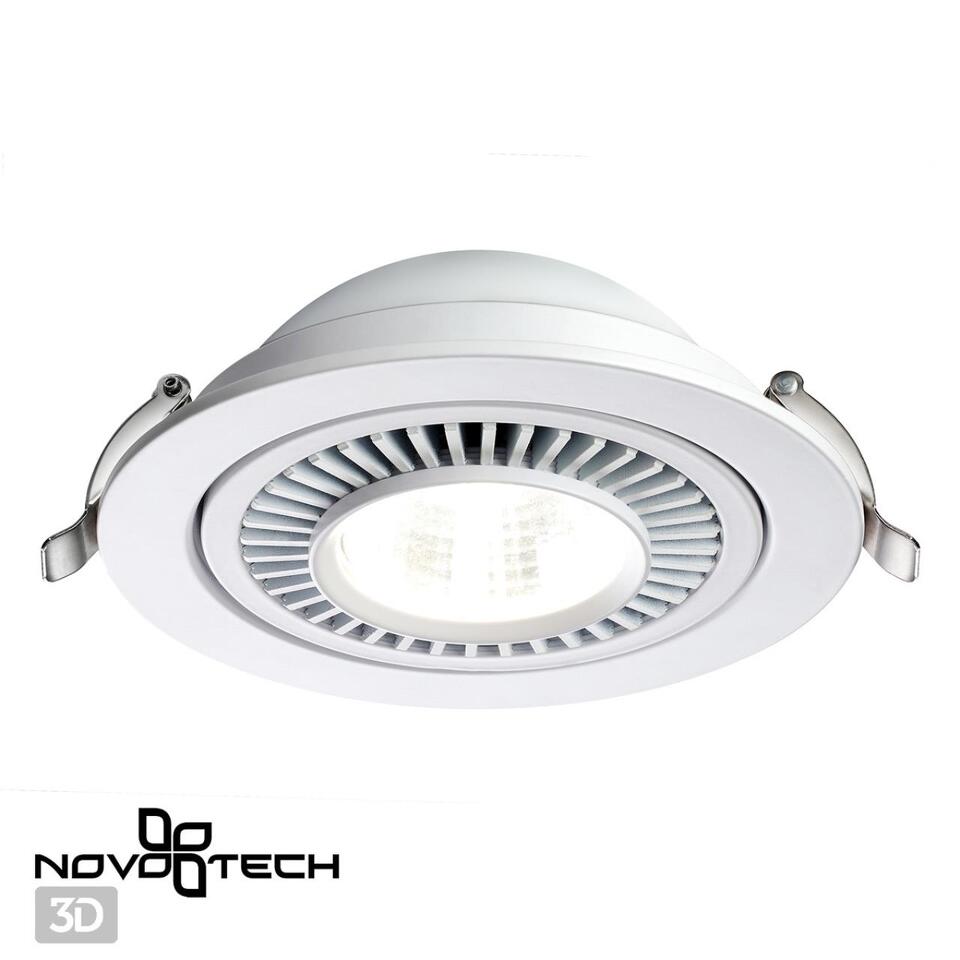 Фото №5  NOVOTECH 358817 SPOT NT21 466 белый Светильник встраиваемый светодиодный IP20 LED 18W 1600Лм 4000K 220V GESSO