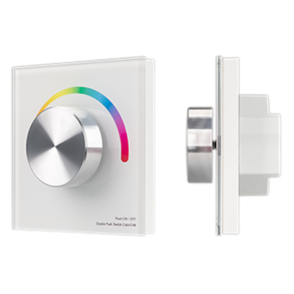 Фото №1  Arlight Панель SMART-P8-RGB-G-IN White (12-24V, 3x4A, Rotary, 2.4G) ( IP20 Пластик, 5 лет)