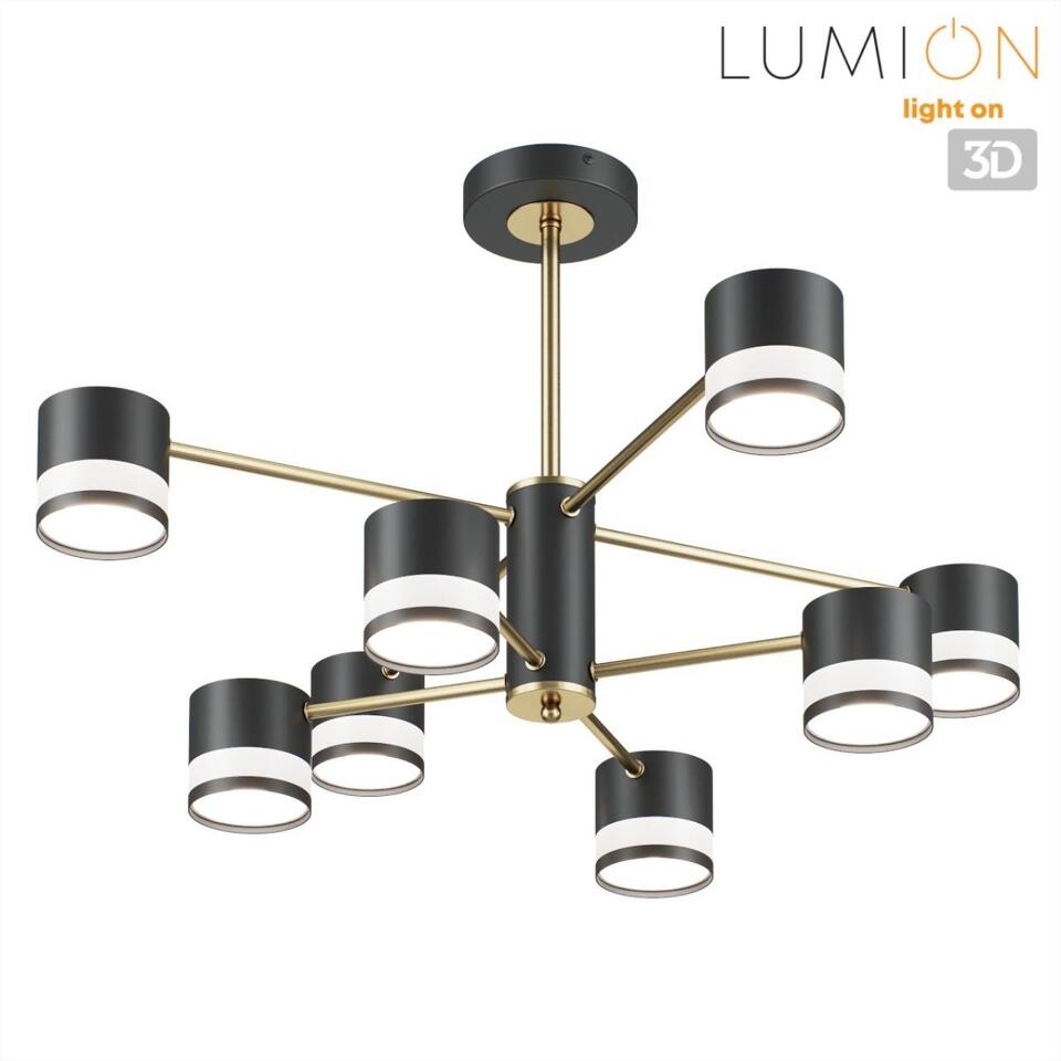 Фото №11  Люстра LUMION 8240/8C COMFI LN26 239 черный/латунь, металл/акрил Люстра потолочная LED GX53 8*7W 220V LANIKA