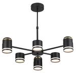 Превью фото №8  Люстра LUMION 8234/6C COMFI LN25 000 черный, металл/акрил Люстра потолочная GX53 LED 6*10W + LED-проектор 3*5W 2700К 220V VIRSAVA