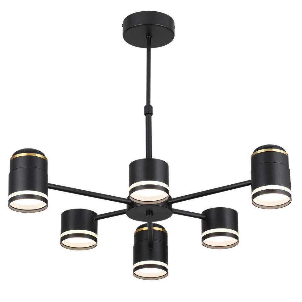 Фото №12  Люстра LUMION 8234/6C COMFI LN25 000 черный, металл/акрил Люстра потолочная GX53 LED 6*10W + LED-проектор 3*5W 2700К 220V VIRSAVA