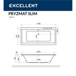 Превью фото №4  Ванна EXCELLENT Pryzmat Slim 170x75 "ULTRA" (белый)