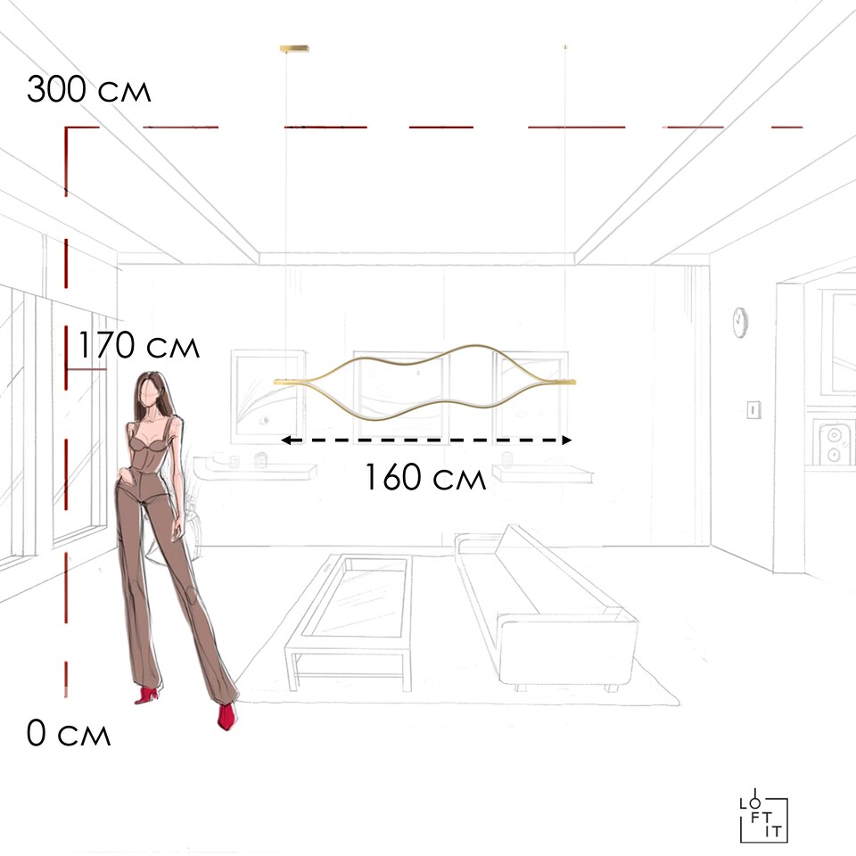 Фото №9  Подвесной светильник 10403/1600 AB Подвесной светильник LOFT IT Tape Light