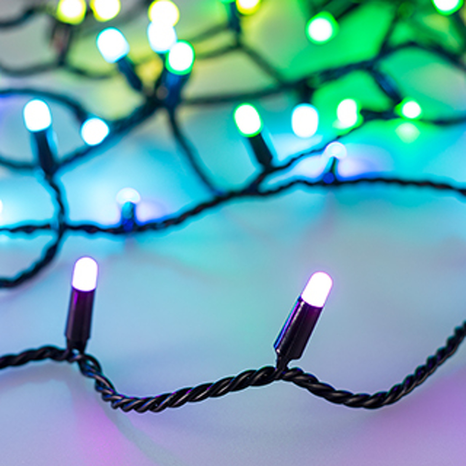 Фото №1  Ardecoled Светодиодная гирлянда ARD-STRING-CLASSIC-10000-BLACK-100LED-MILK-LIVE RGB-DMX (24V, 10W) ( IP65)