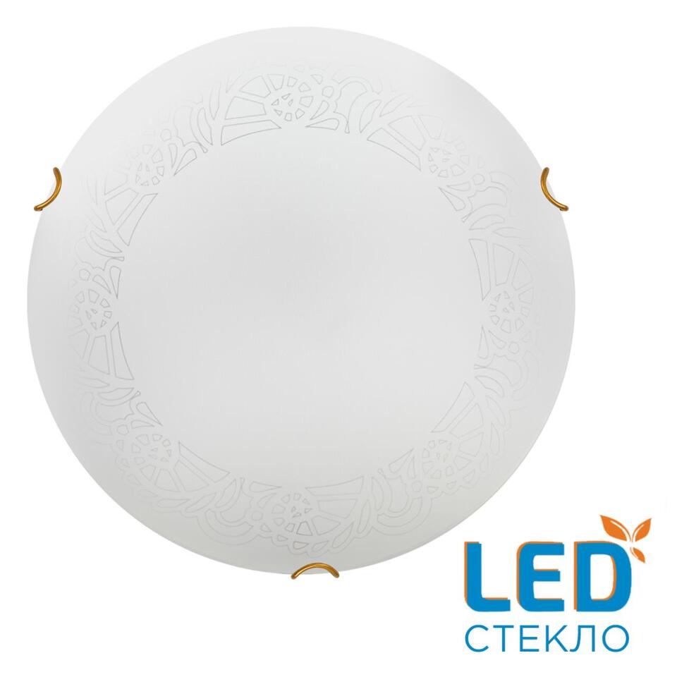 Фото №6  SONEX 7602/BL SNOK SN 000 Светильник стекло/белое/золото LED 24Вт 4000K D300 IP20 AMMONITE