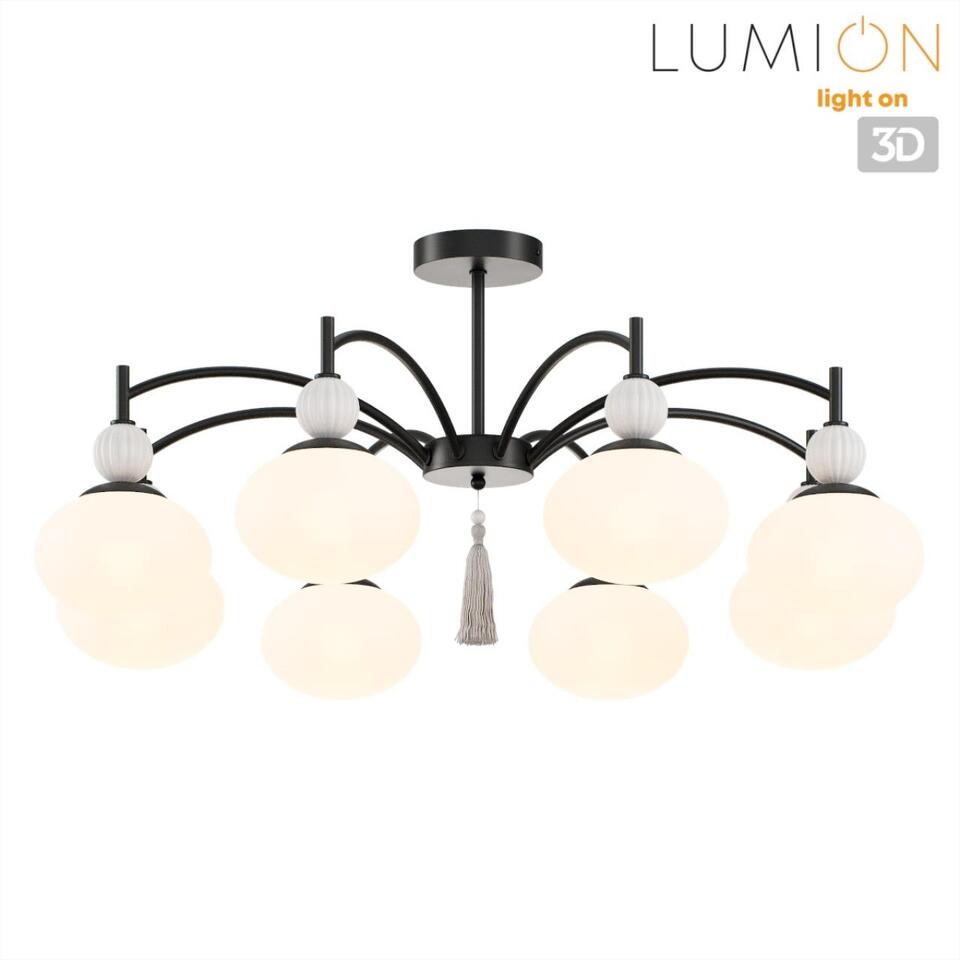 Фото №7  Люстра LUMION 8273/8C NEOCLASSI LN26 041 черный/серый/белый, металл/керамика/стекло Люстра потолочная Е14 8*40W 220V GLORIYA